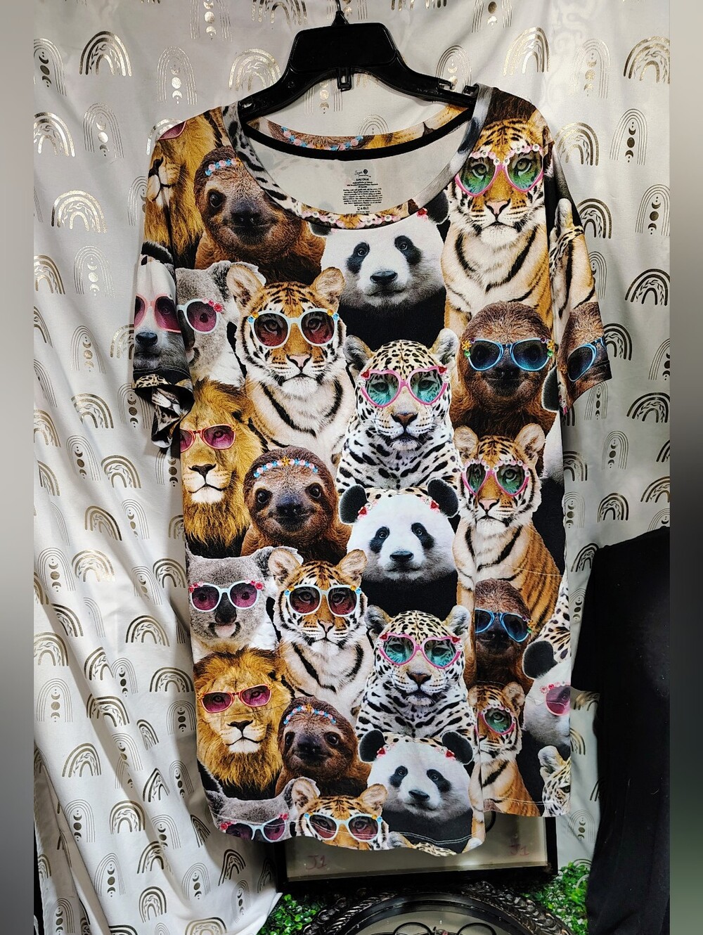 Secret Treasures Kids Animal Sunglasses Tee - Multi Color Print